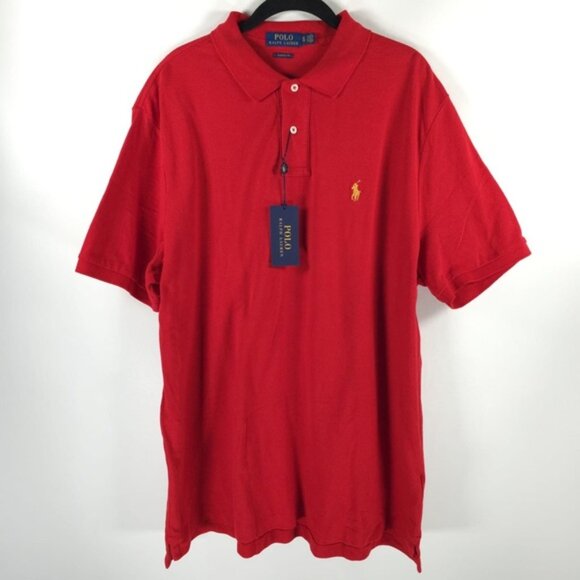 NWT POLO RALPH LAUREN CLASSIC FIT Red Mesh Polo Shirt 100% COTTON Size XL - Picture 2 of 9
